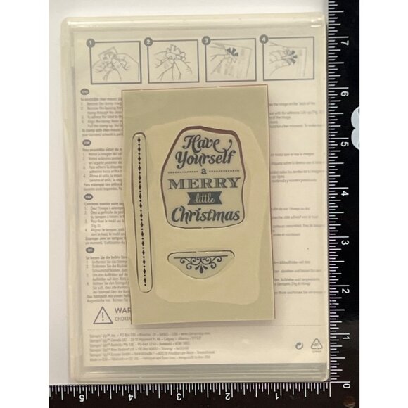 Stampin Up! 131829 Merry Little Christmas Rubber Stamp Set OF 3 - Picture 2 of 3